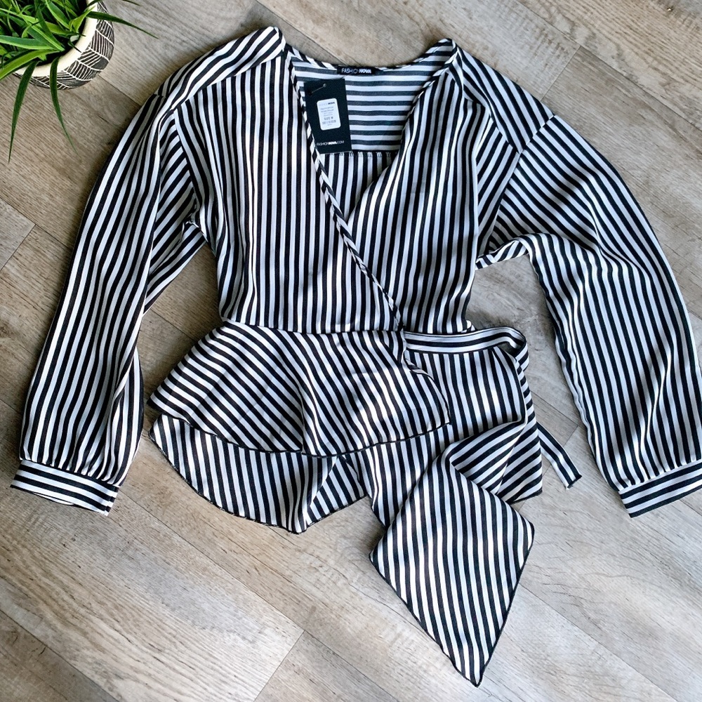 New Asymmetrical Stripe Blouse